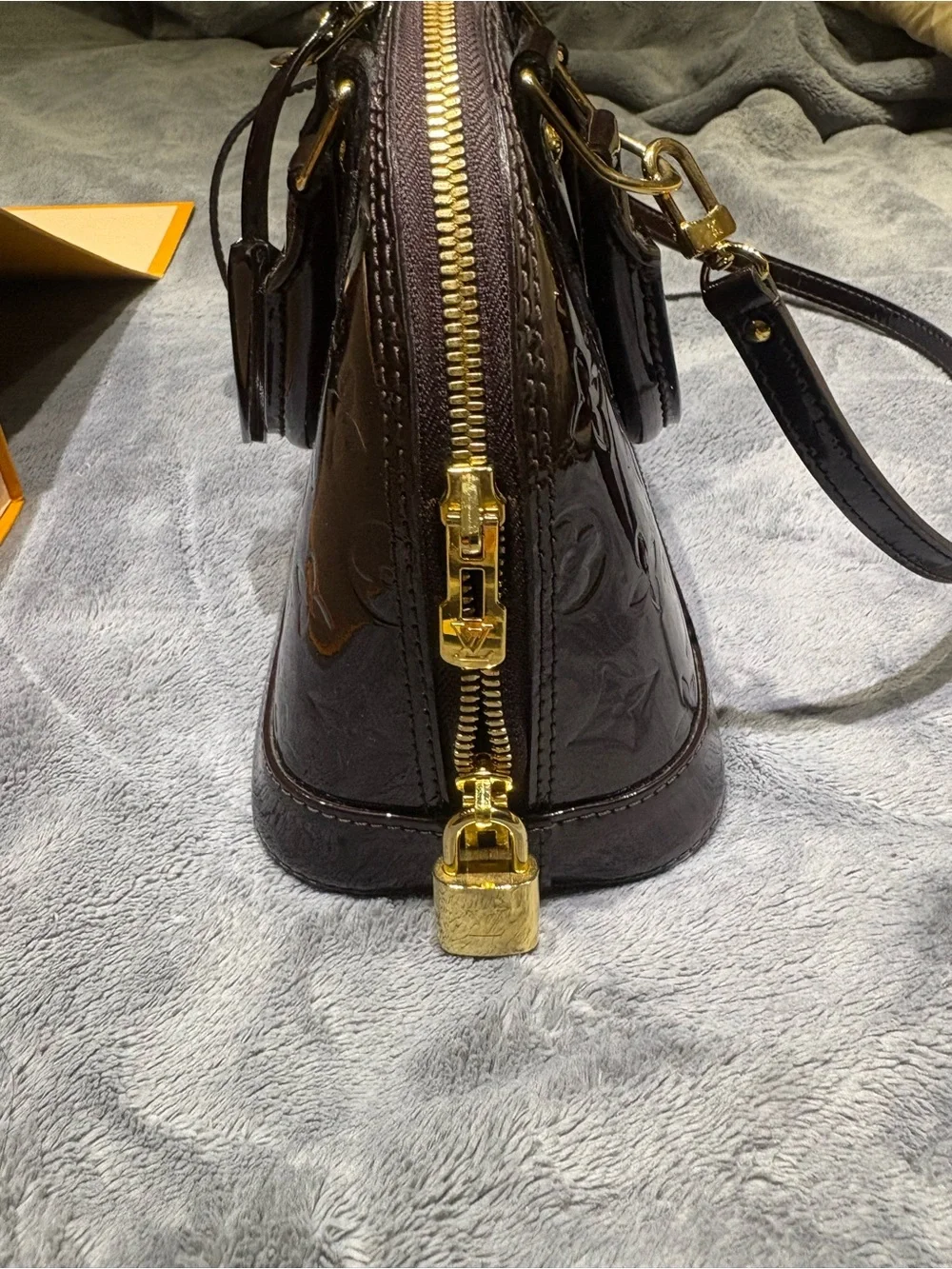 Louis Vuitton Vernis Alma BB Satchel in Deep Bordeaux Patent